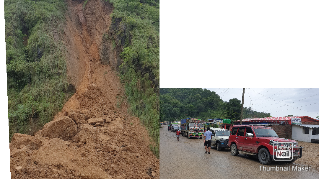 पहिरोले अवरुद्ध गरेपछि गाडी जाम दर्जनौं ठाउँमा पहिरो