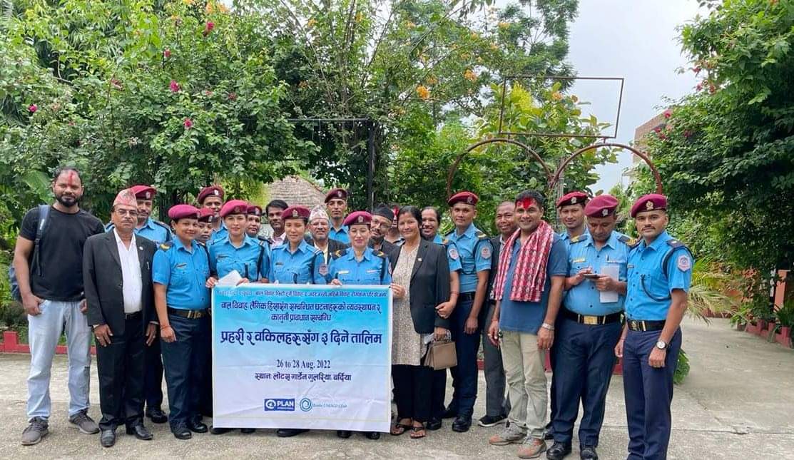 प्रहरी र कानुन व्यवसायीलाई बालबिवाह र लैंगिक हिंसाका घटना ब्यबस्थापन तालिम